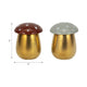 Mushroom Shape Candle Set of 2 | Gold Base with Brown & Ivory Tops