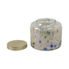 Rhea Jasmine Scented Candle with Lid | Gold-Blue Speckled Glass 9"