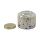 Rhea Jasmine Scented Candle with Lid | Gold-Blue Speckled Glass 9"