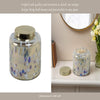 Rhea Jasmine Scented Candle with Lid | Gold-Blue Speckled Glass 9"