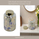 Rhea Jasmine Scented Candle with Lid | Gold-Blue Speckled Glass 9"