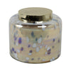 Rhea Jasmine Scented Candle with Lid | Gold-Blue Speckled Glass 9"
