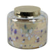 Rhea Jasmine Scented Candle with Lid | Gold-Blue Speckled Glass 9"