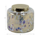 Rhea Jasmine Scented Candle with Lid | Gold-Blue Speckled Glass 9"