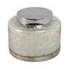 71oz Candle with Lid | Lavender Scent | Clear Speckled Glass | Silver | 7"
