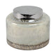 71oz Candle with Lid | Lavender Scent | Clear Speckled Glass | Silver | 7"