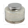 71oz Candle with Lid | Lavender Scent | Clear Speckled Glass | Silver | 7"