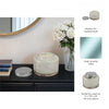 71oz Candle with Lid | Lavender Scent | Clear Speckled Glass | Silver | 7"
