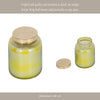 Lidded Candle with 23oz Verbena Scented Wax | 5" Luster Green | Gold