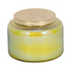 Lidded Candle with 23oz Verbena Scented Wax | 5" Luster Green | Gold