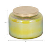 Lidded Candle with 23oz Verbena Scented Wax | 5" Luster Green | Gold