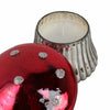 Decorative Mushroom Candle | 12oz Soy Wax Cinnamon Scent | 6" Red Glass