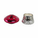 Vladd Fig-Apricot Candle | Silver Mushroom Metallic Base Pink Glass 6"