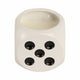 Tobacco Scented Dice Candle | 5" | White Ceramic w Black Dots