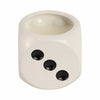 Tobacco Scented Dice Candle | 5" | White Ceramic w Black Dots