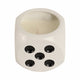 Tobacco Scented Dice Candle | 5" | White Ceramic w Black Dots