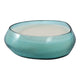 61oz Candle | Wood Sage & Sea Salt Scent | Coastal Blue Glass Bowl 10"