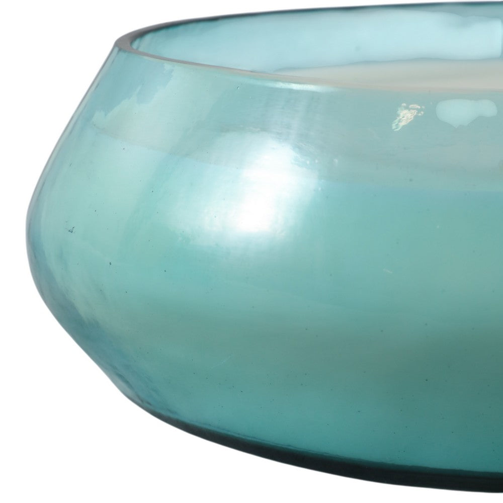 61oz Candle | Wood Sage & Sea Salt Scent | Coastal Blue Glass Bowl 10"