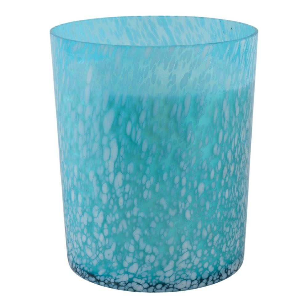 105oz Candle | Wood Sage & Sea Salt Scented | White & Blue Speckled Glass