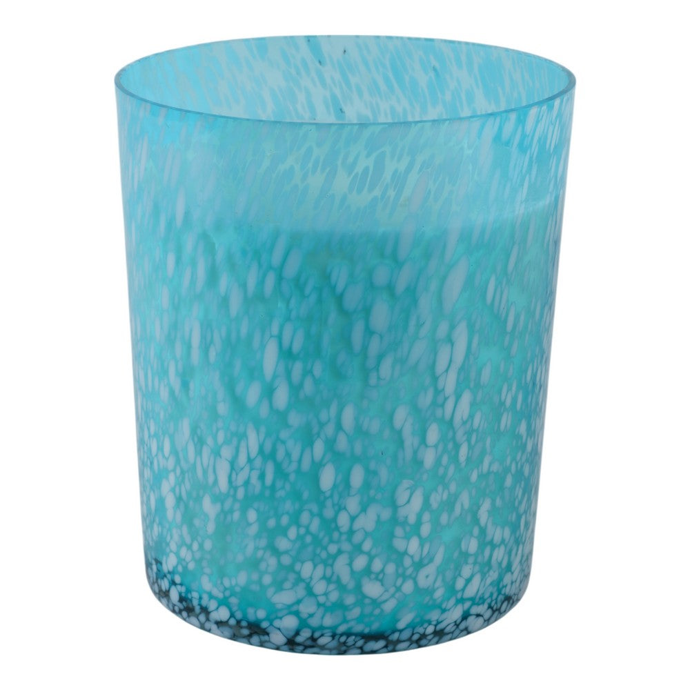 105oz Candle | Wood Sage & Sea Salt Scented | White & Blue Speckled Glass