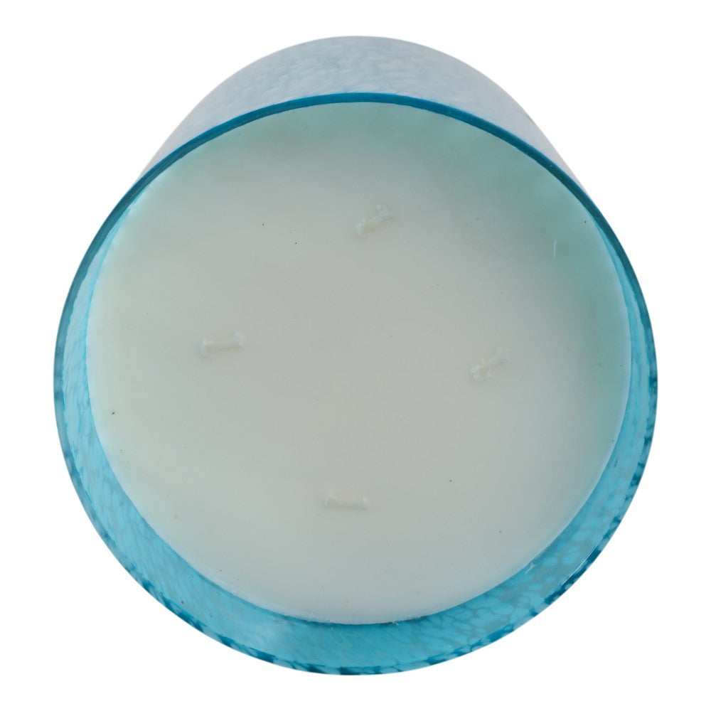 105oz Candle | Wood Sage & Sea Salt Scented | White & Blue Speckled Glass