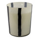 Ochs Candle | 105oz Red-Currant Oak | Black Striped Design 9" White Glass