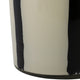 Ochs Candle | 105oz Red-Currant Oak | Black Striped Design 9" White Glass
