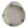 Ochs Candle | 105oz Red-Currant Oak | Black Striped Design 9" White Glass