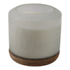 5 Wicks Scented Candle | White Frosted Glass | Wood Base, Woodsy Scent 105oz