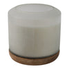 5 Wicks Scented Candle | White Frosted Glass | Wood Base, Woodsy Scent 105oz