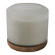 5 Wicks Scented Candle | White Frosted Glass | Wood Base, Woodsy Scent 105oz