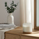 5 Wicks Scented Candle | White Frosted Glass | Wood Base, Woodsy Scent 105oz