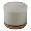 5 Wicks Scented Candle | White Frosted Glass | Wood Base, Woodsy Scent 105oz