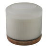5 Wicks Scented Candle | White Frosted Glass | Wood Base, Woodsy Scent 105oz