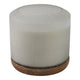 5 Wicks Scented Candle | White Frosted Glass | Wood Base, Woodsy Scent 105oz