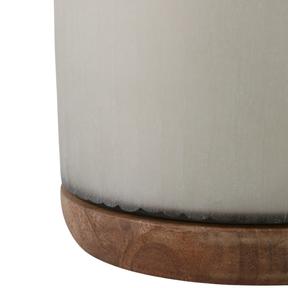 5 Wicks Scented Candle | White Frosted Glass | Wood Base, Woodsy Scent 105oz