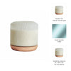 5 Wicks Scented Candle | White Frosted Glass | Wood Base, Woodsy Scent 105oz