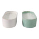 Oval Candle Set of 2 | Ginger Grapefruit Scented | Green & White Ceramic