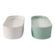 Oval Candle Set of 2 | Ginger Grapefruit Scented | Green & White Ceramic