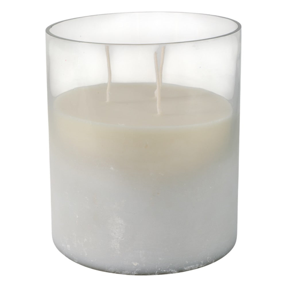 Decorative Jasmine Scented Candle | Clear Frosted Glass | Quality Wax SBH-80409-02