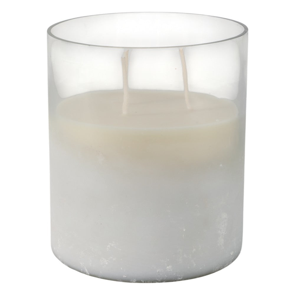 Decorative Jasmine Scented Candle | Clear Frosted Glass | Quality Wax SBH-80409-02