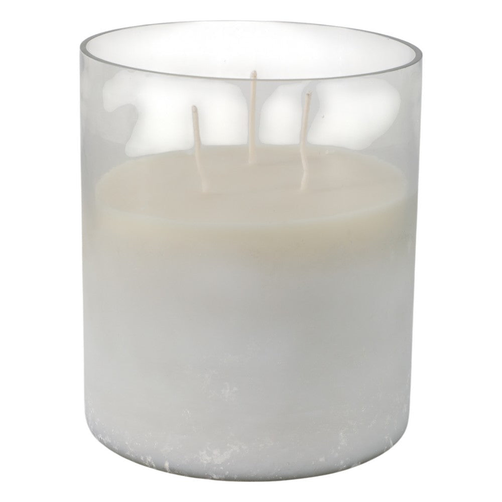 Decorative Jasmine Scented Candle | Clear Frosted Glass | Quality Wax SBH-80409-02