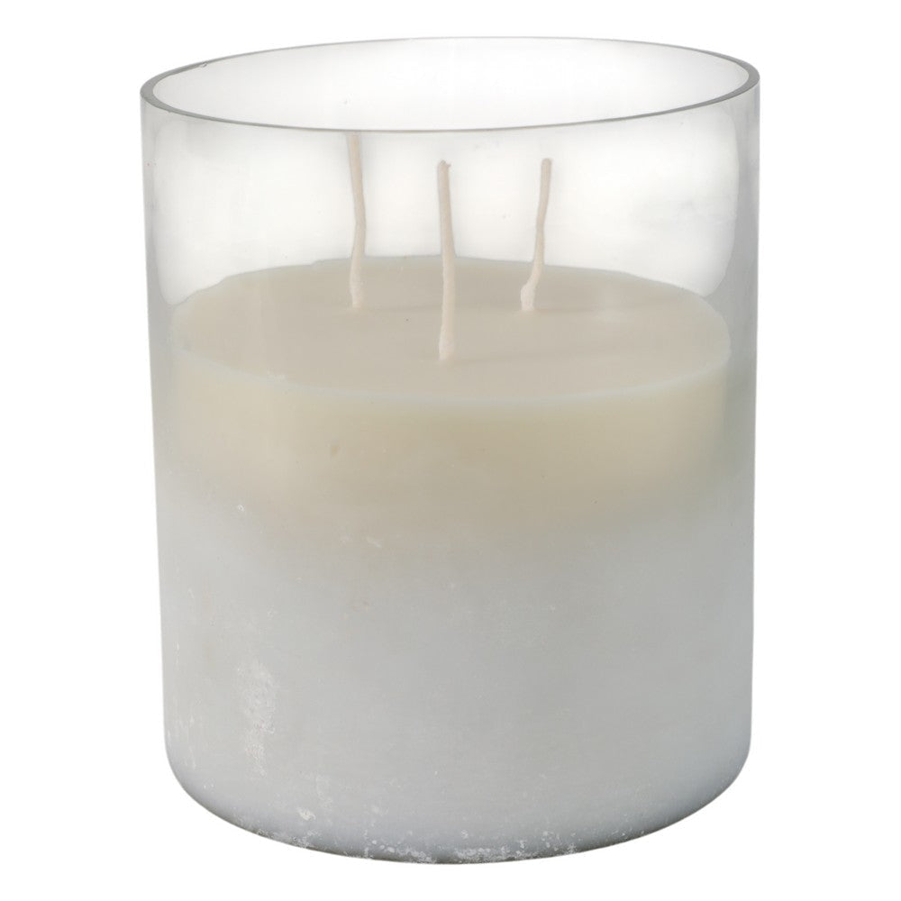Decorative Jasmine Scented Candle | Clear Frosted Glass | Quality Wax SBH-80409-02