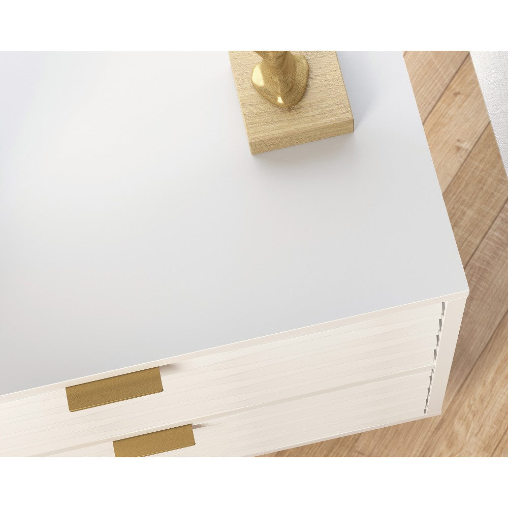 Morgan Main 2-Dwr Side Table Wh 3a Disc