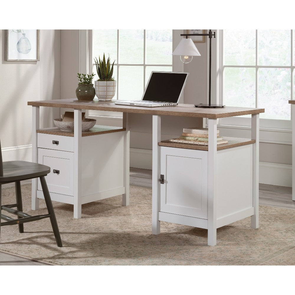 Cottage Road Double Ped Desk Wh/lo SDR-430056