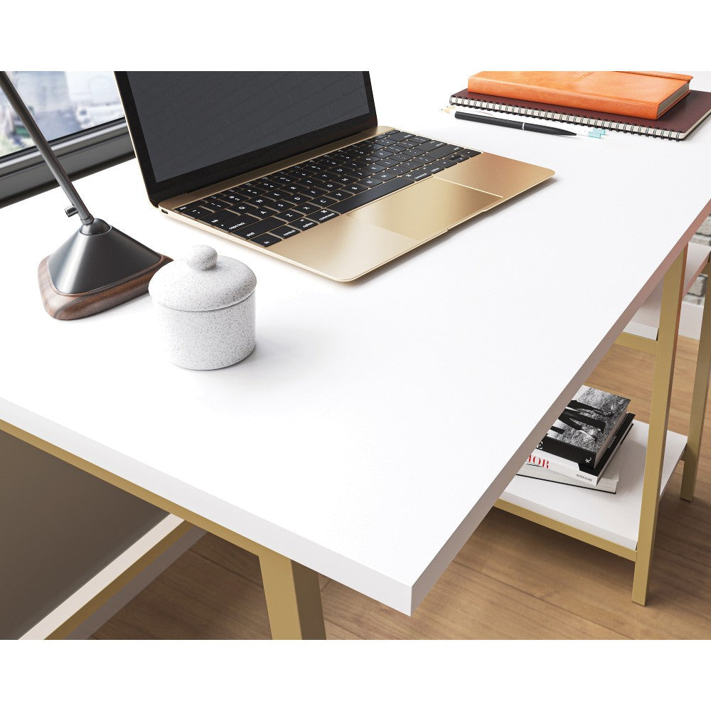 North Avenue Single Ped Desk Wh Disc