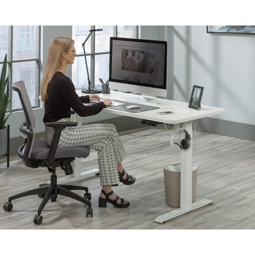 Oe 60"wx24"d Adj Height Desk White 3a