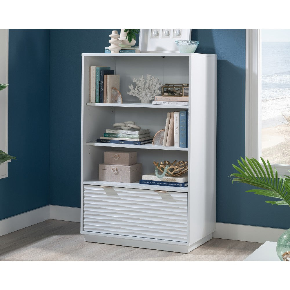 Morgan Main Bookcase W/drawer Wh 3a SDR-434924