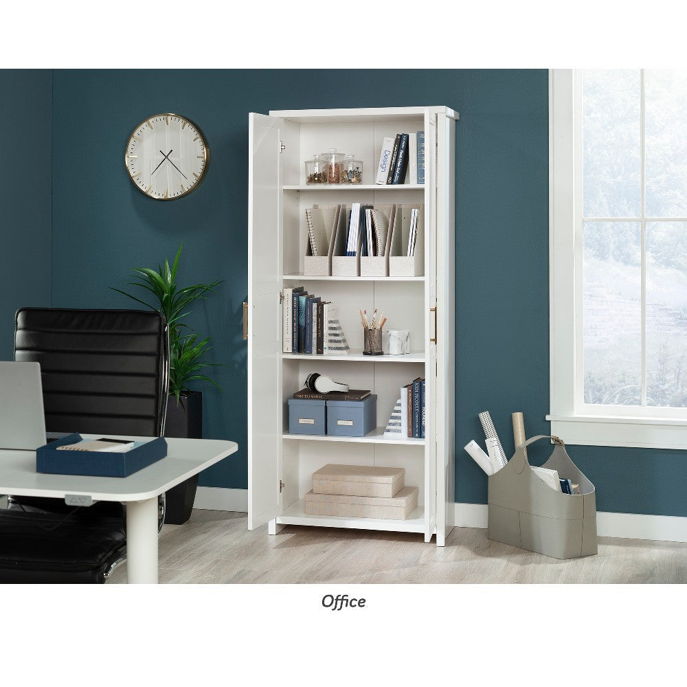 16"d 2-Door Cabinet White Gold Handle 3a