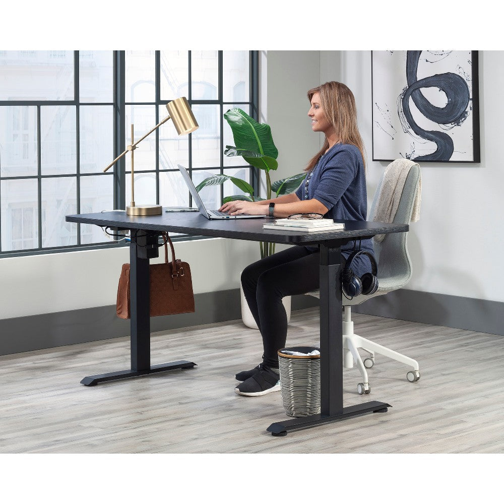 Oe 60"wx24"d Adj Height Desk Black 3a